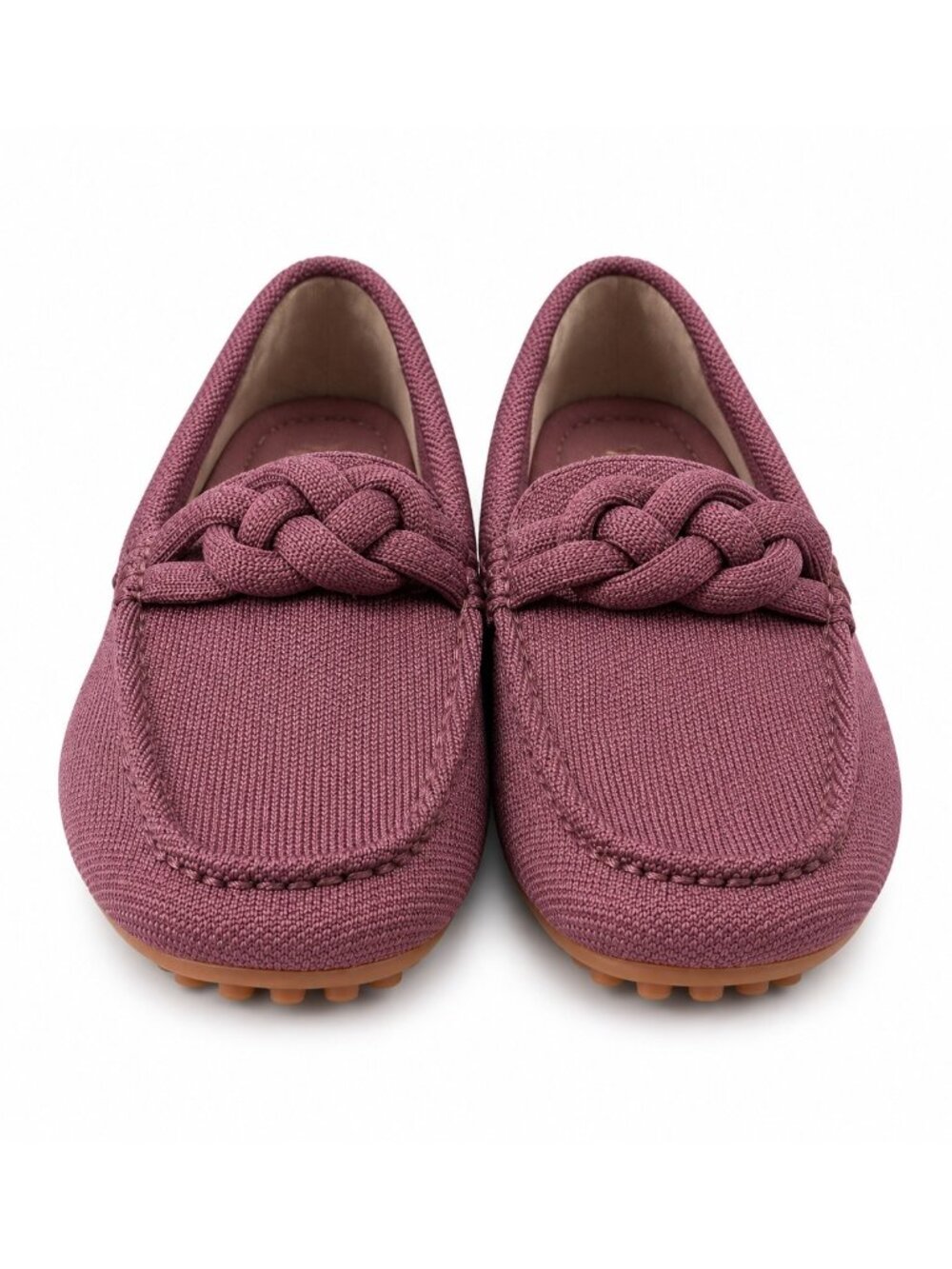 Rothys Women's Braided Driver Knit Loafers Mauve Size 8.5